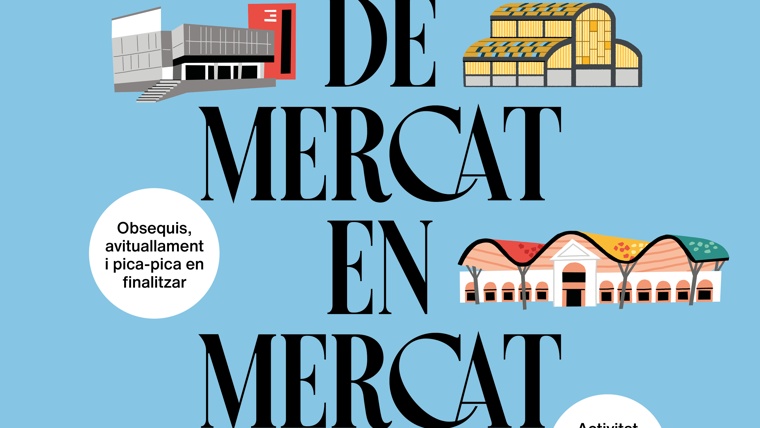 Cartell de la caminada De mercat en mercat per Barcelona