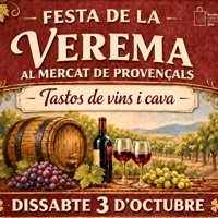 Cartell de la Festa de la Verema al Mercat de Provençals, dissabte 3 d’octubre
